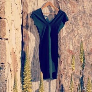 Of Earth and Salt V-Neck Cotton Slip Dress in Olive